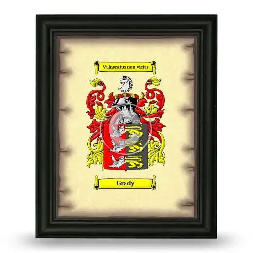 Grady Coat of Arms Framed - Black