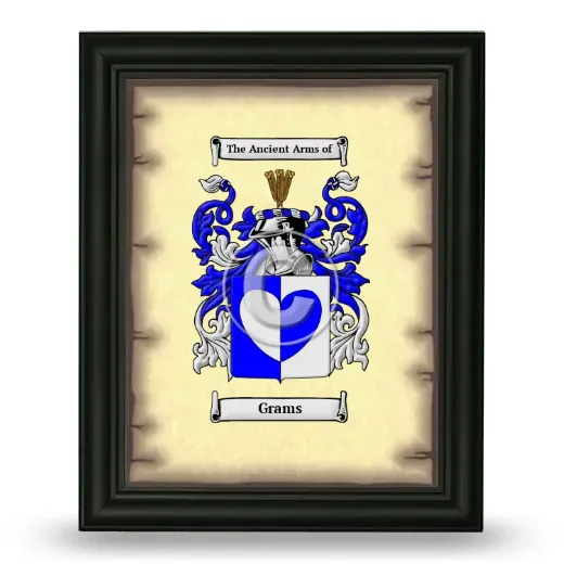 Grams Coat of Arms Framed - Black