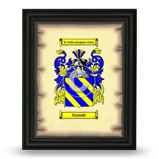 Grande Coat of Arms Framed - Black