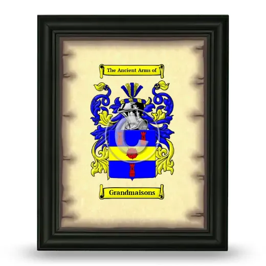 Grandmaisons Coat of Arms Framed - Black
