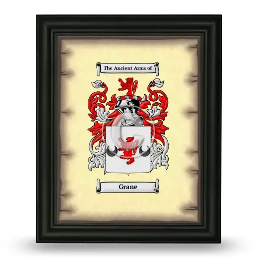 Grane Coat of Arms Framed - Black