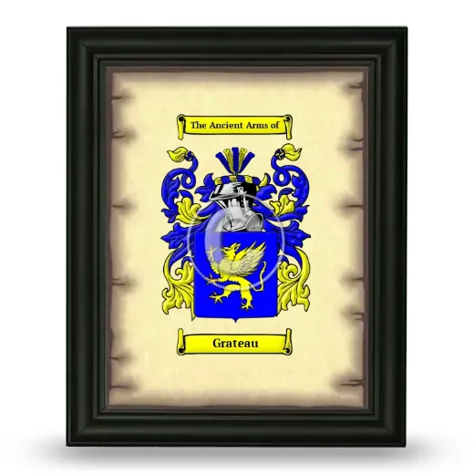 Grateau Coat of Arms Framed - Black