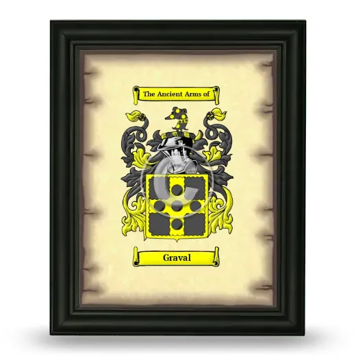 Graval Coat of Arms Framed - Black