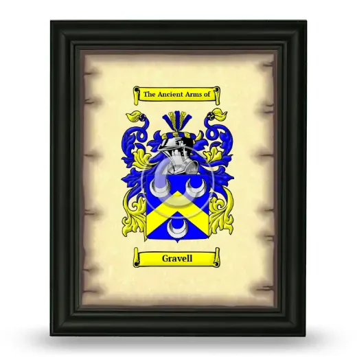 Gravell Coat of Arms Framed - Black