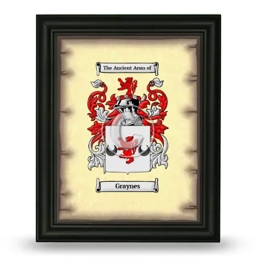 Graynes Coat of Arms Framed - Black