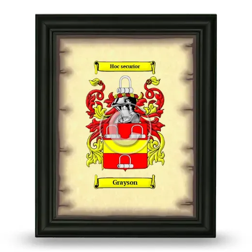 Grayson Coat of Arms Framed - Black