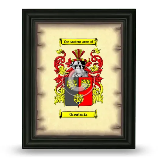 Greatorix Coat of Arms Framed - Black