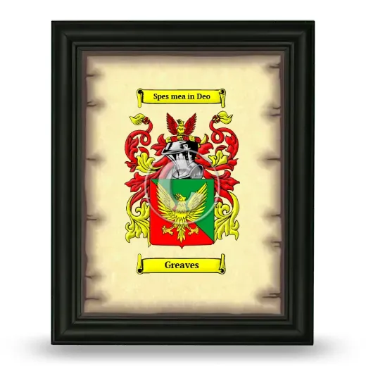 Greaves Coat of Arms Framed - Black