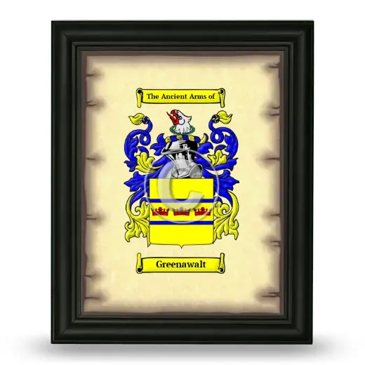 Greenawalt Coat of Arms Framed - Black