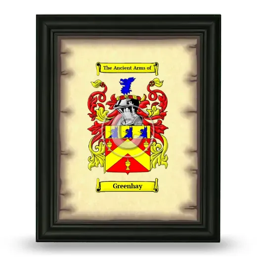 Greenhay Coat of Arms Framed - Black
