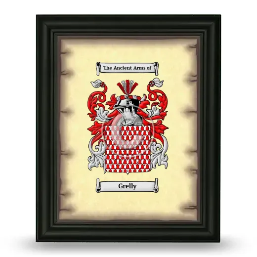 Grelly Coat of Arms Framed - Black