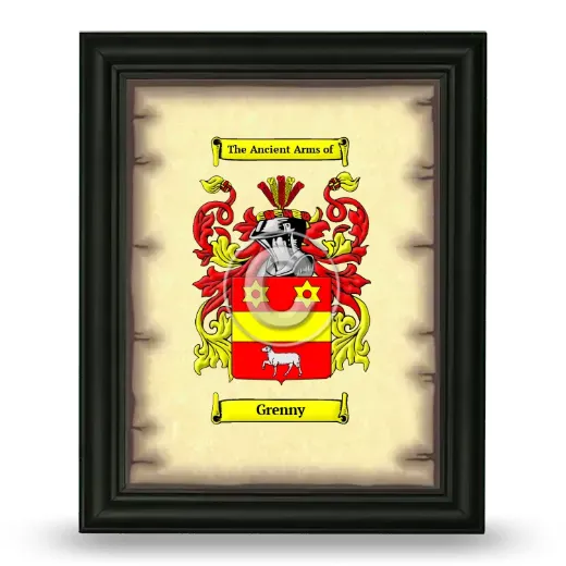 Grenny Coat of Arms Framed - Black