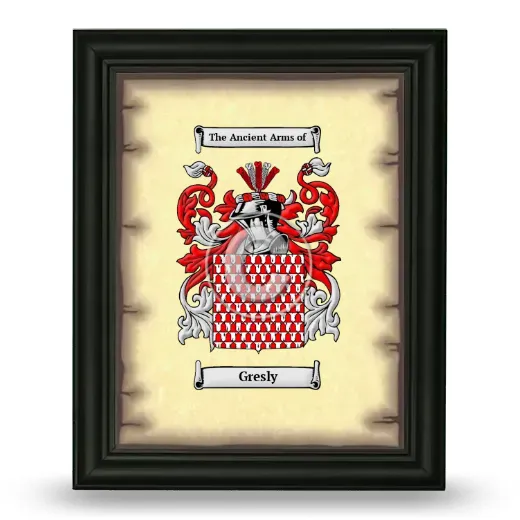 Gresly Coat of Arms Framed - Black