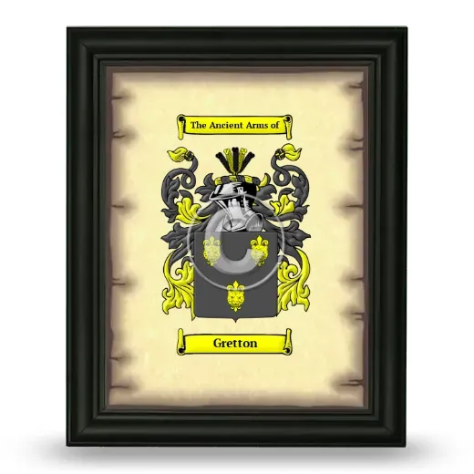 Gretton Coat of Arms Framed - Black