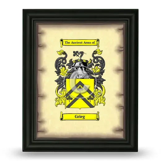 Grieg Coat of Arms Framed - Black
