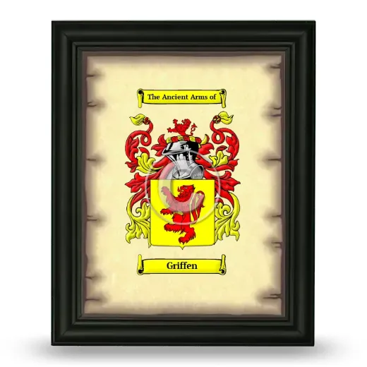 Griffen Coat of Arms Framed - Black