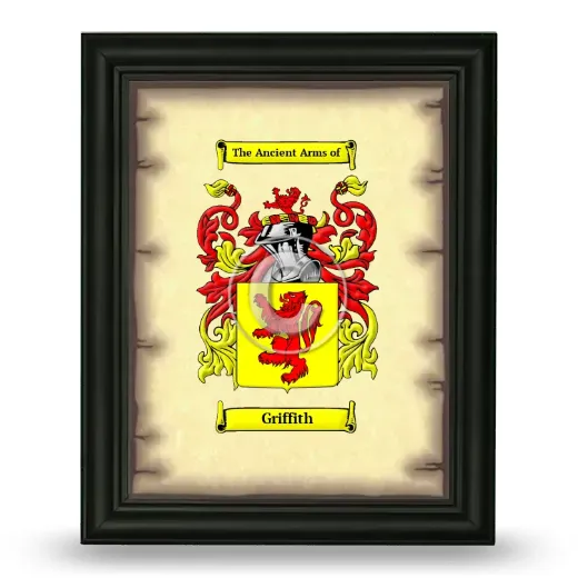 Griffith Coat of Arms Framed - Black