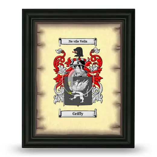 Griffy Coat of Arms Framed - Black