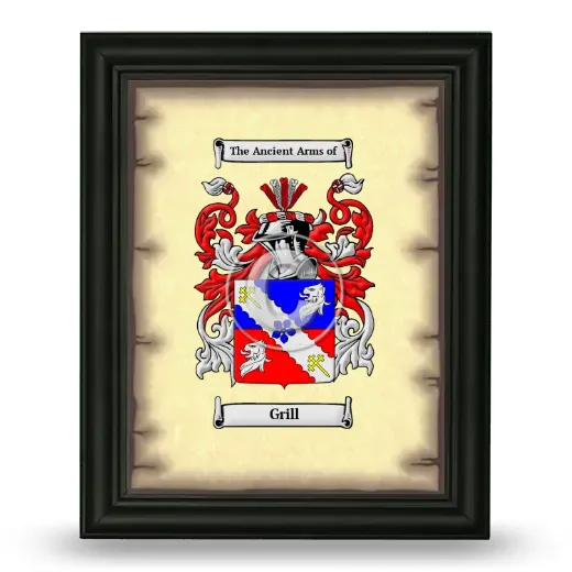 Grill Coat of Arms Framed - Black
