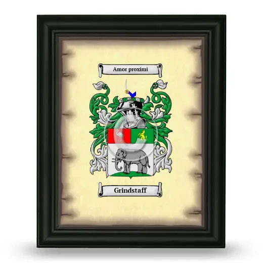 Grindstaff Coat of Arms Framed - Black