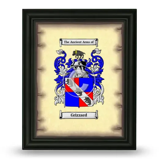 Grizzard Coat of Arms Framed - Black