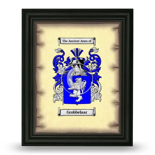 Grobbelaar Coat of Arms Framed - Black