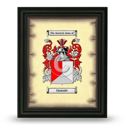 Grocott Coat of Arms Framed - Black