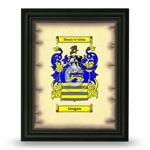 Grogan Coat of Arms Framed - Black