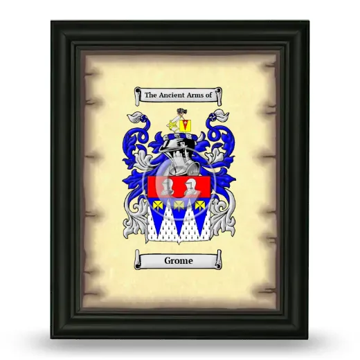Grome Coat of Arms Framed - Black