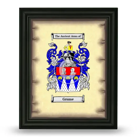 Grume Coat of Arms Framed - Black