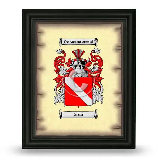Grun Coat of Arms Framed - Black