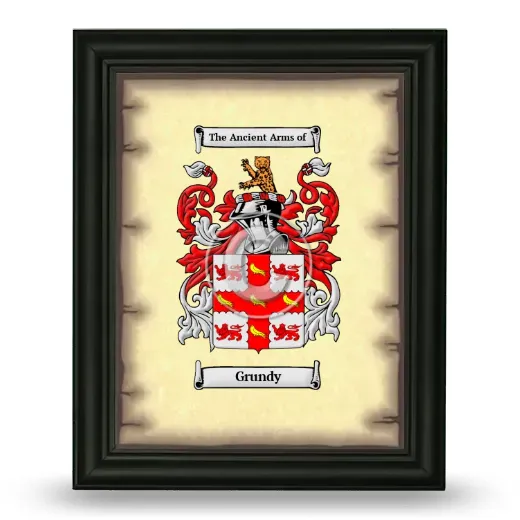 Grundy Coat of Arms Framed - Black