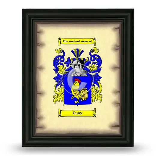 Guay Coat of Arms Framed - Black