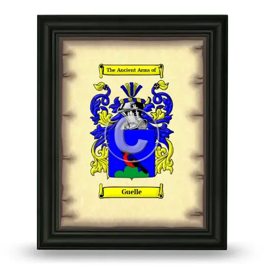Guelle Coat of Arms Framed - Black