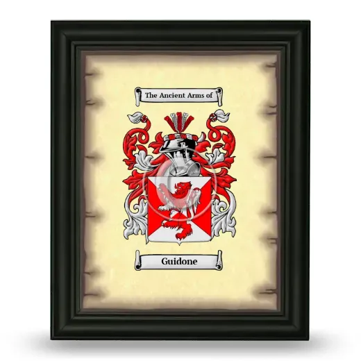 Guidone Coat of Arms Framed - Black
