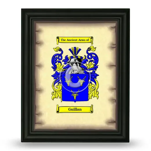 Guillan Coat of Arms Framed - Black