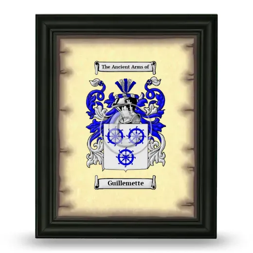 Guillemette Coat of Arms Framed - Black