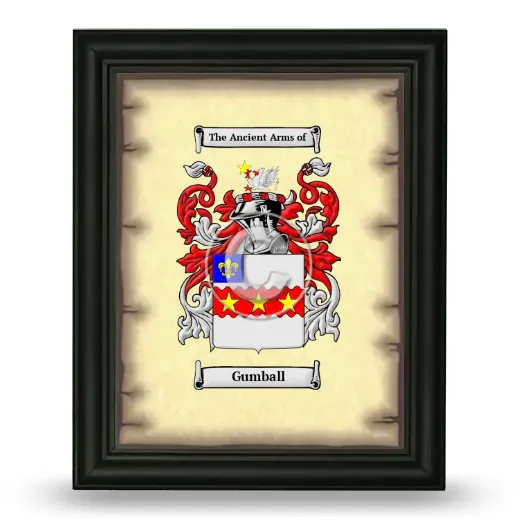 Gumball Coat of Arms Framed - Black