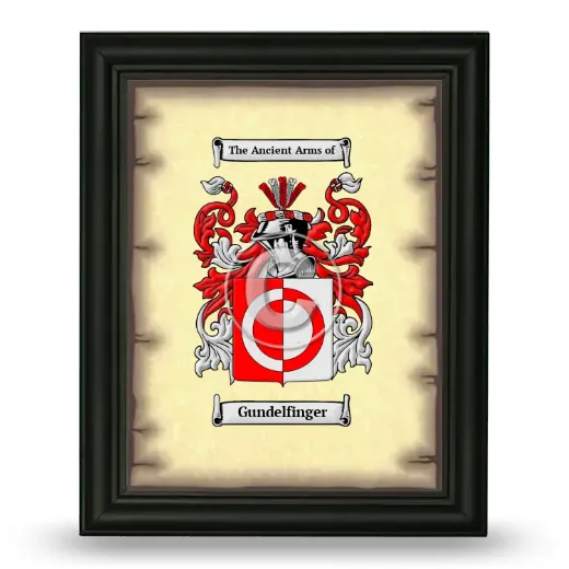 Gundelfinger Coat of Arms Framed - Black