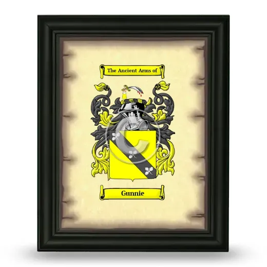 Gunnie Coat of Arms Framed - Black