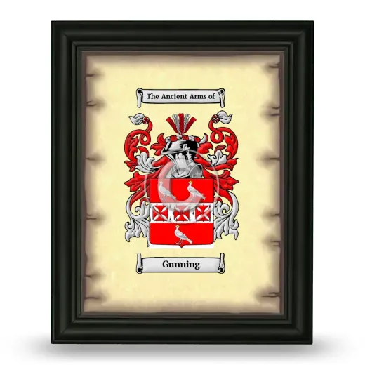 Gunning Coat of Arms Framed - Black