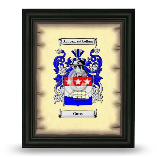 Guns Coat of Arms Framed - Black