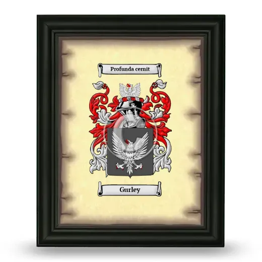 Gurley Coat of Arms Framed - Black