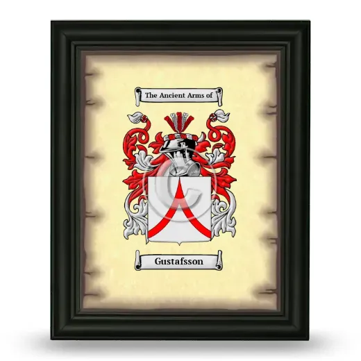 Gustafsson Coat of Arms Framed - Black