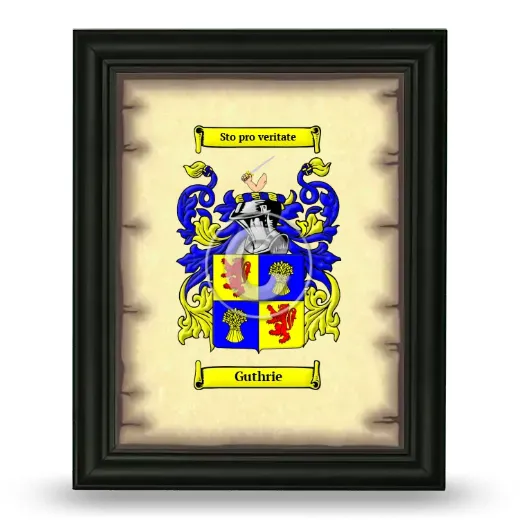 Guthrie Coat of Arms Framed - Black