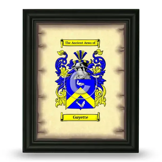Guyette Coat of Arms Framed - Black