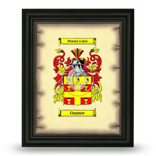 Guymer Coat of Arms Framed - Black