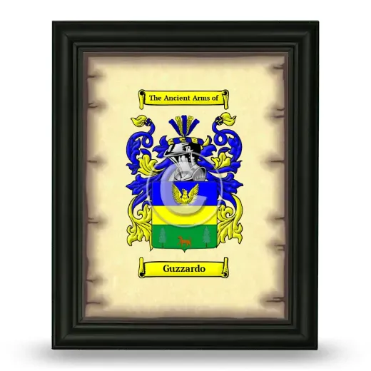 Guzzardo Coat of Arms Framed - Black