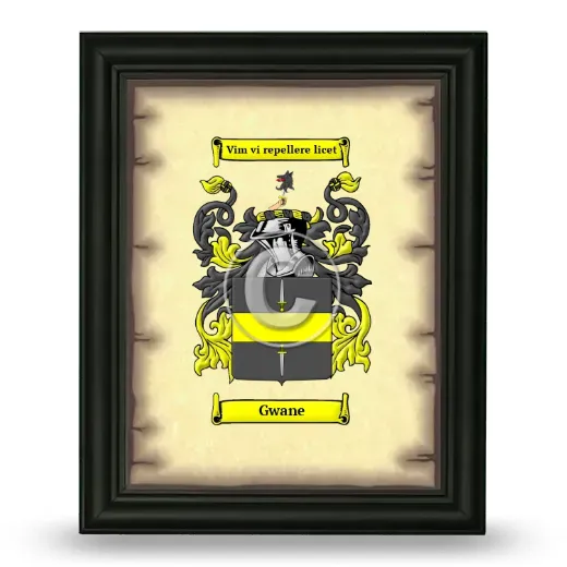 Gwane Coat of Arms Framed - Black