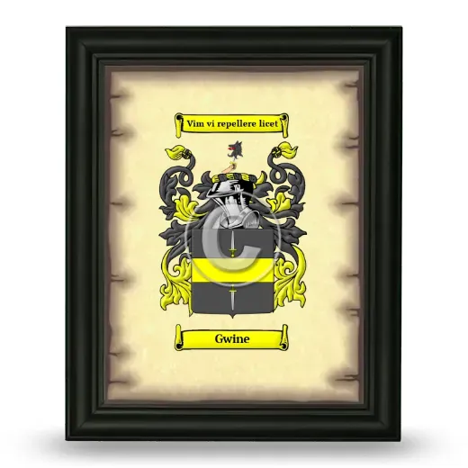 Gwine Coat of Arms Framed - Black